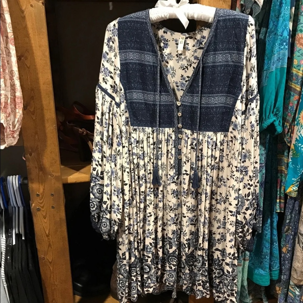 SOLD Spell Elle Dress in Indigo - Picture 3 of 8